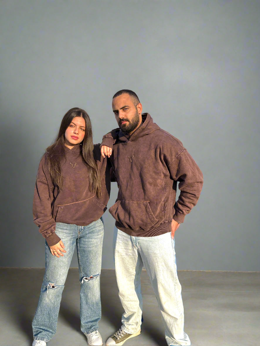 ESSENTIAL MONOCHROME BROWN HOODIE