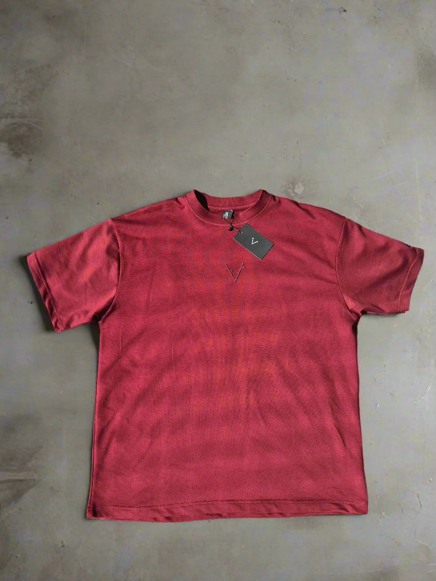 V Stamp Burgundy T-shirt