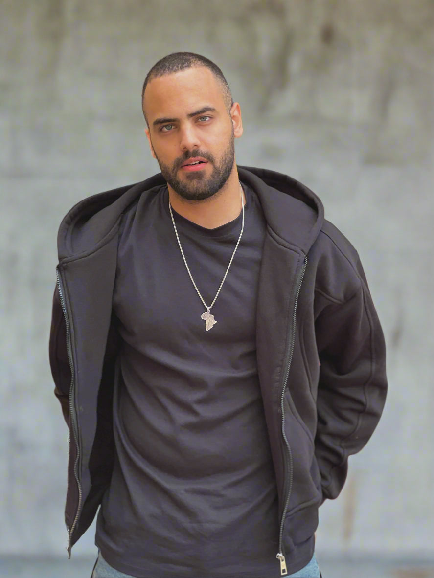 Essential Zip-Up Black Hoodie