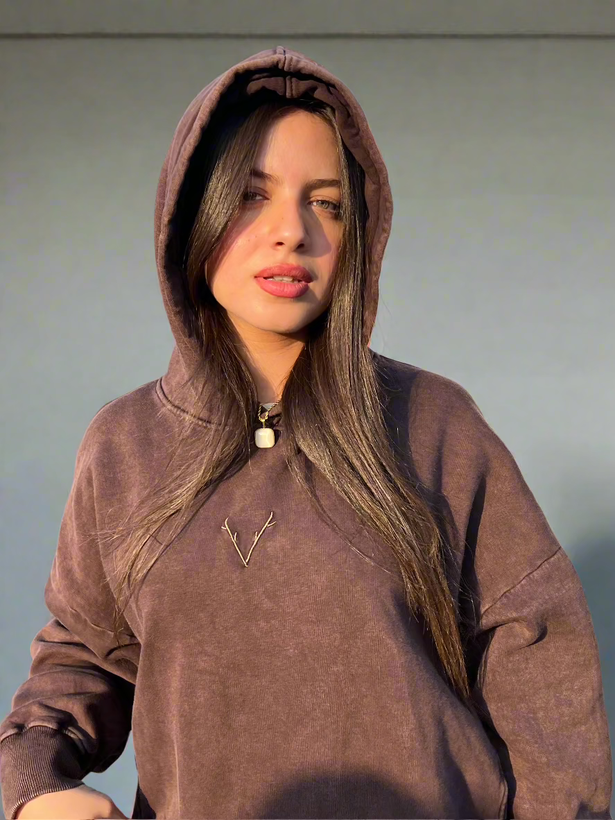 ESSENTIAL MONOCHROME BROWN HOODIE