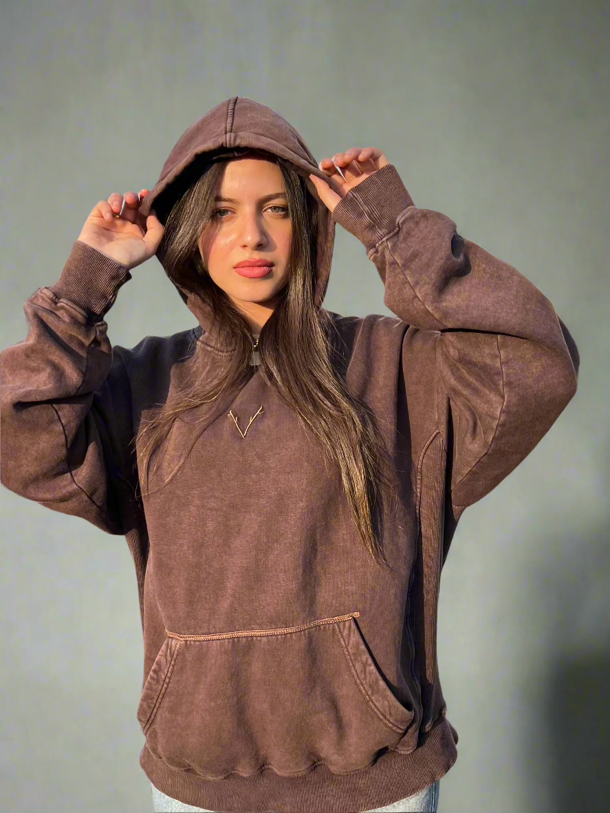 ESSENTIAL MONOCHROME BROWN HOODIE