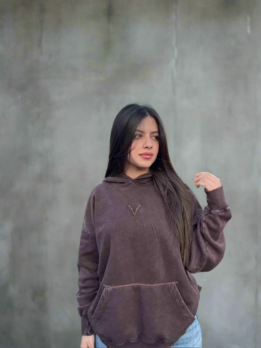 ESSENTIAL MONOCHROME BROWN HOODIE