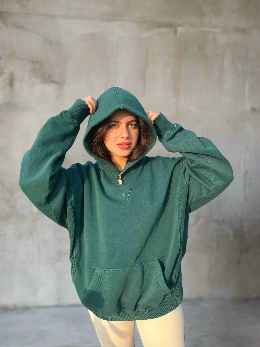 ESSENTIAL MONOCHROME GREEN HOODIE