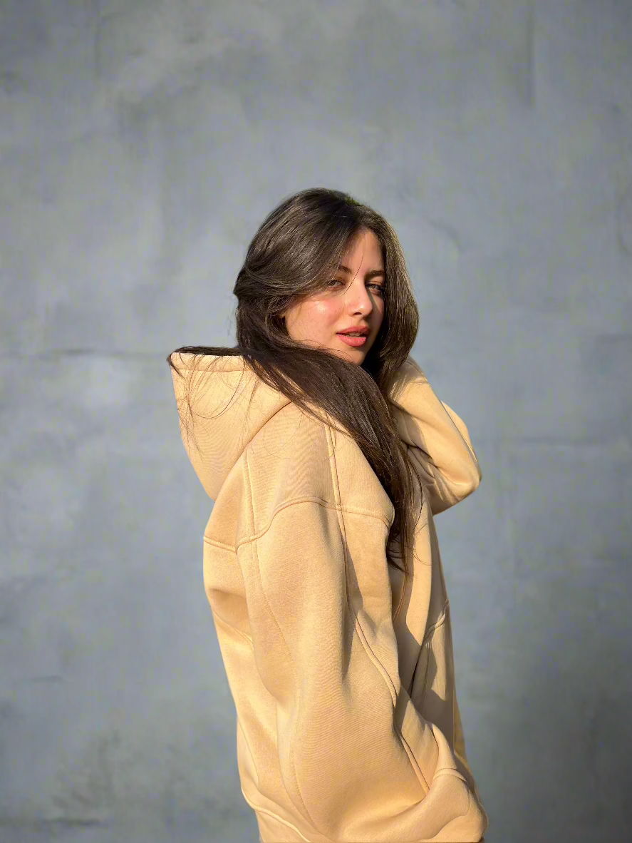 Essential Zip-Up sandstone Hoodie