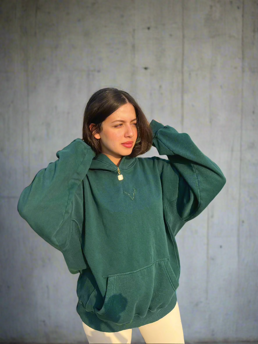 ESSENTIAL MONOCHROME GREEN HOODIE