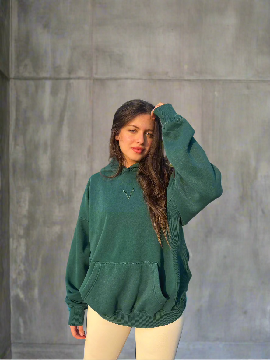 ESSENTIAL MONOCHROME GREEN HOODIE