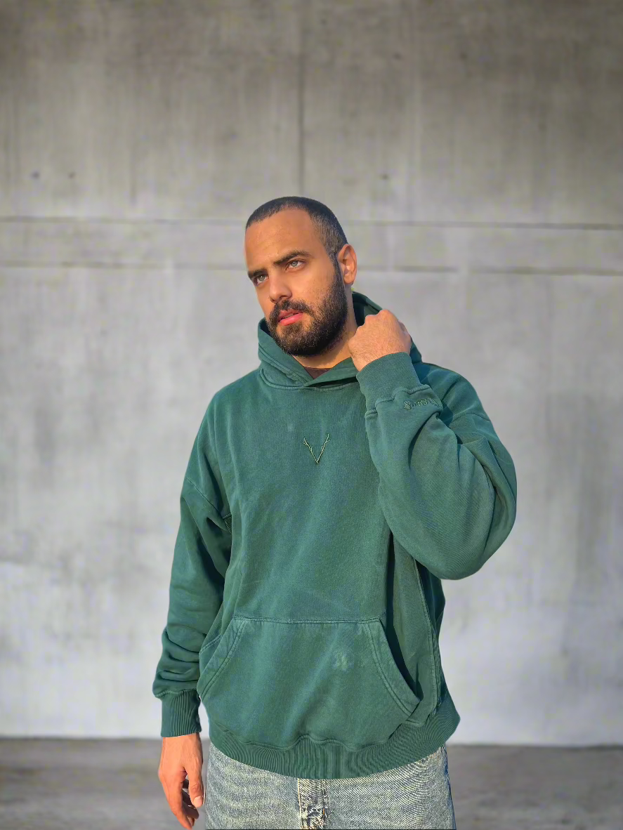 ESSENTIAL MONOCHROME GREEN HOODIE