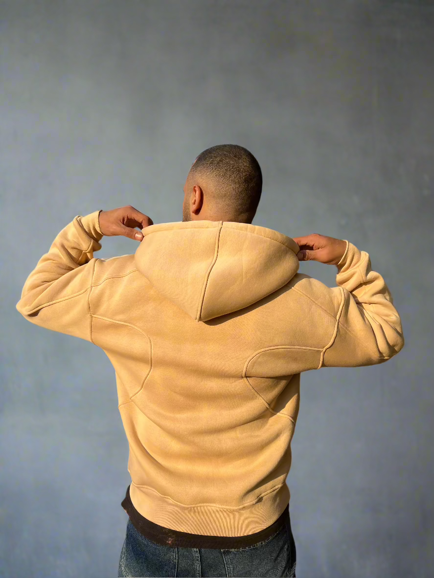 Essential Zip-Up sandstone Hoodie