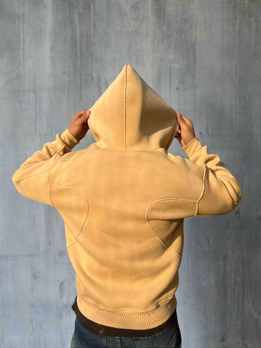 Essential Zip-Up sandstone Hoodie