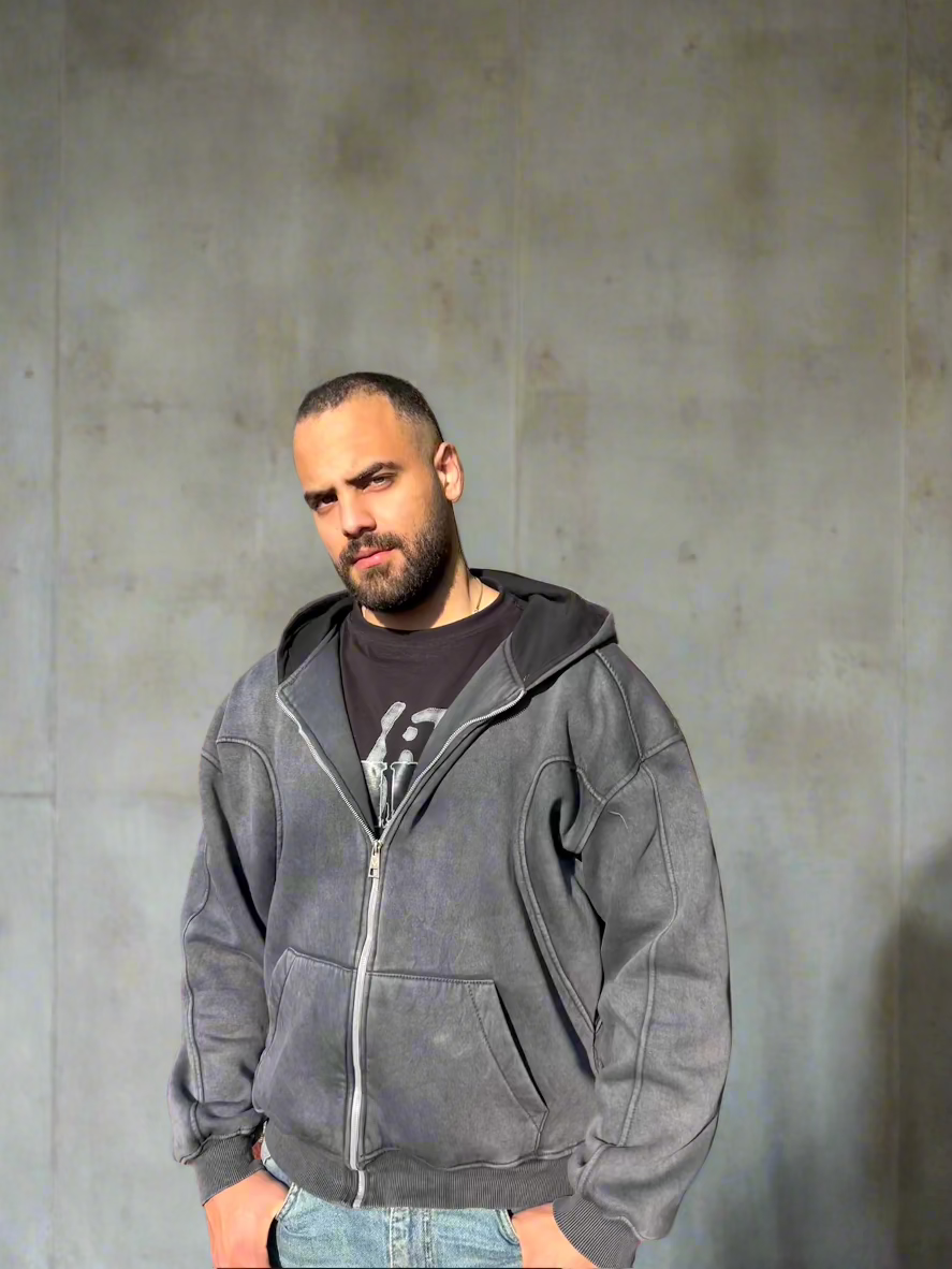 Essential Zip-Up Moonstone Grey Hoodie Success