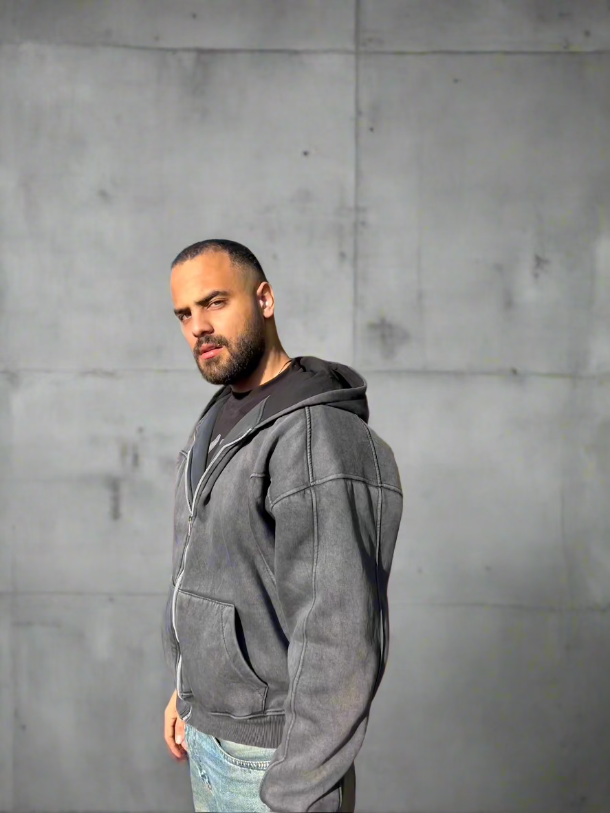Essential Zip-Up Moonstone Grey Hoodie Success