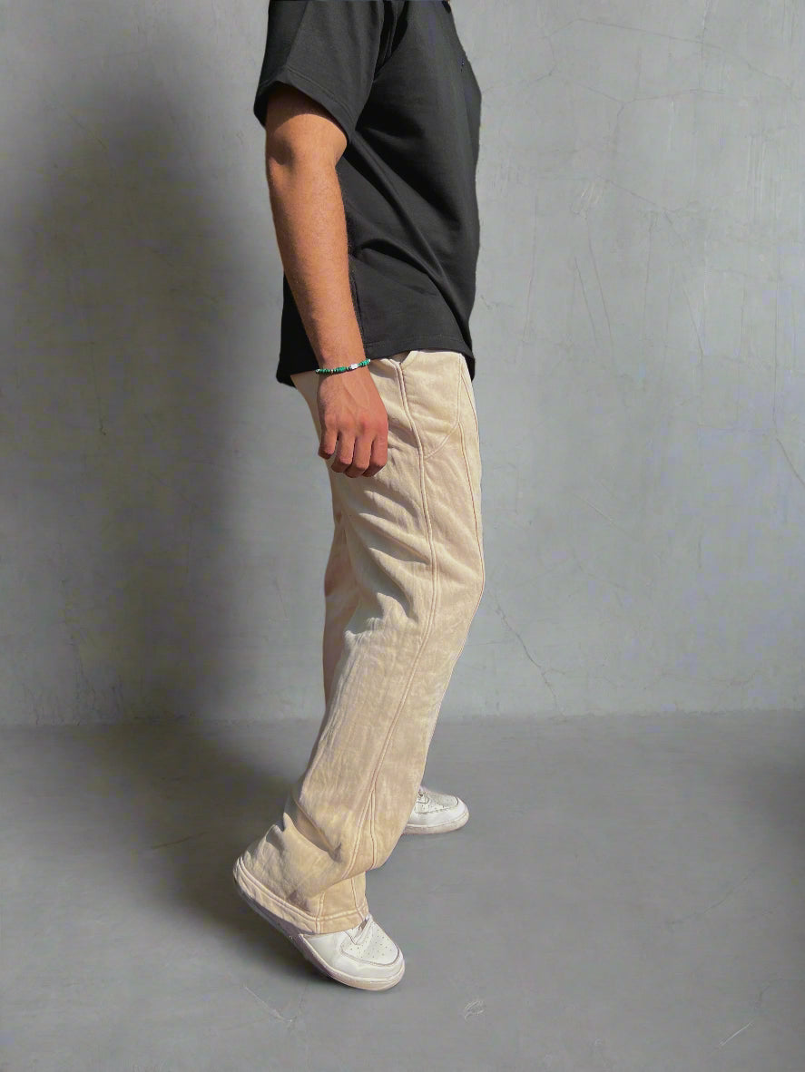 V Stamp Biege SweatPants