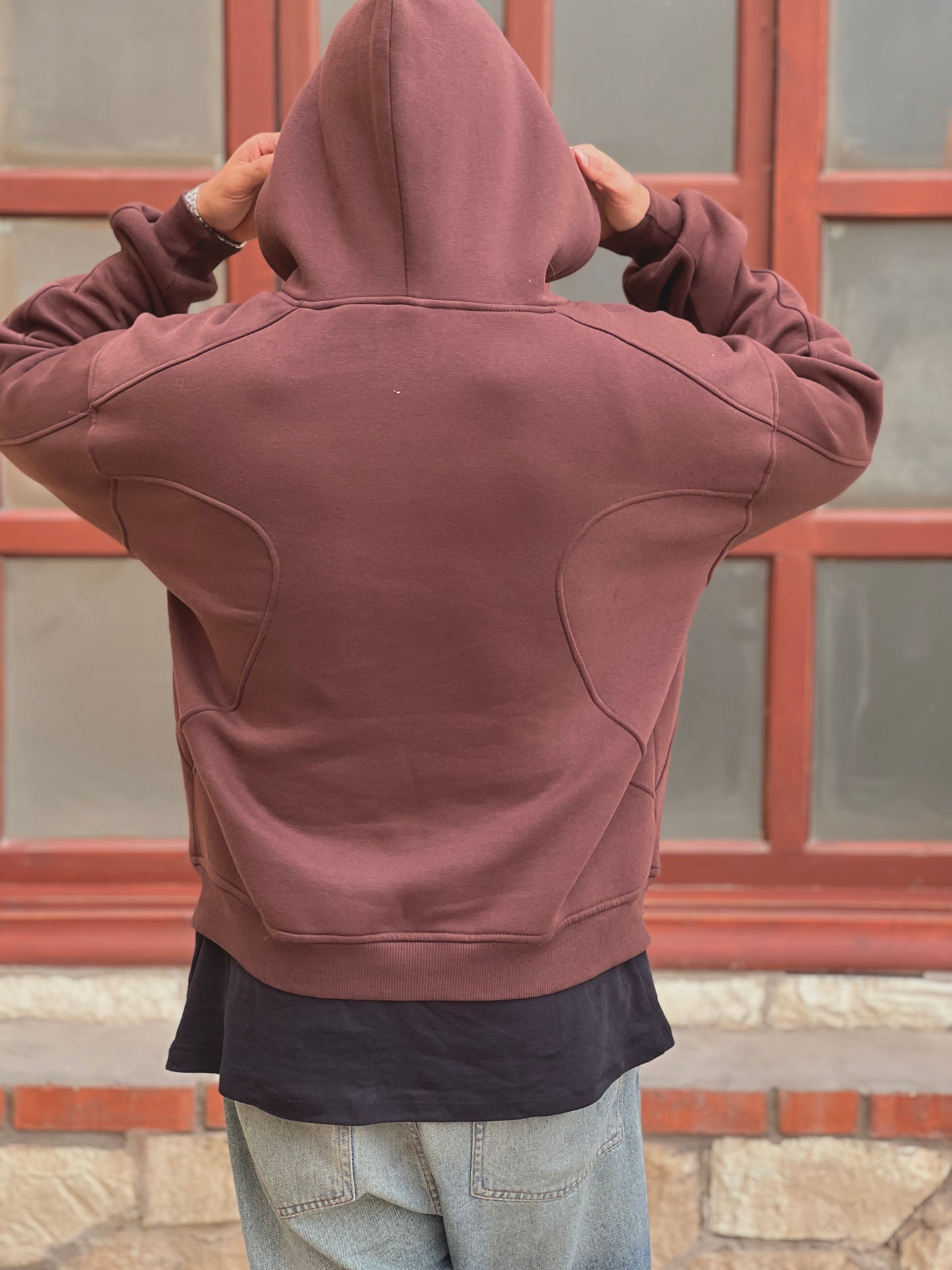 Essential Zip-Up Brown Hoodie