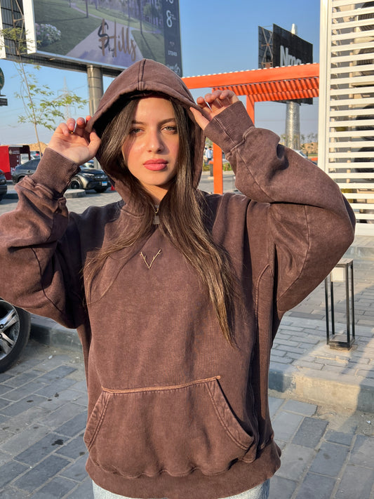 ESSENTIAL MONOCHROME BROWN HOODIE