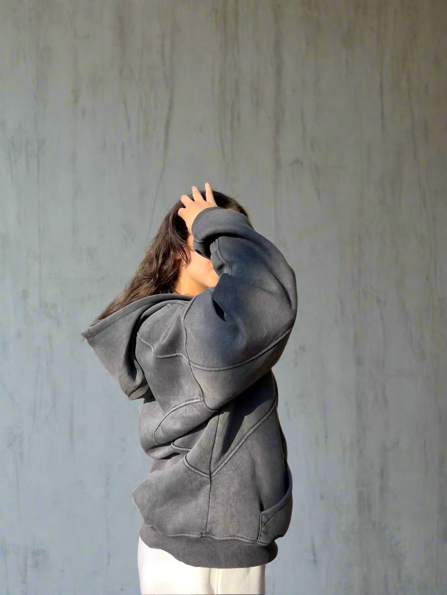 Essential Zip-Up Moonstone Grey Hoodie Success