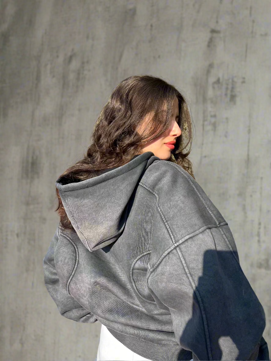 Essential Zip-Up Moonstone Grey Hoodie Success