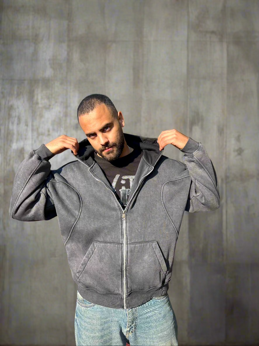 Essential Zip-Up Moonstone Grey Hoodie Success