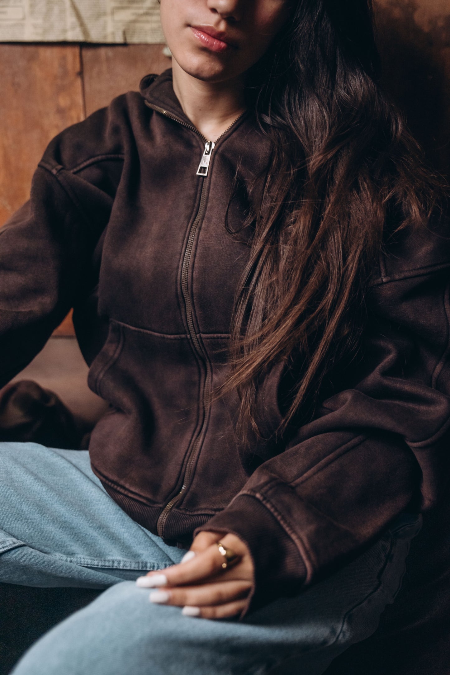 Essential Washed  Zip-Up